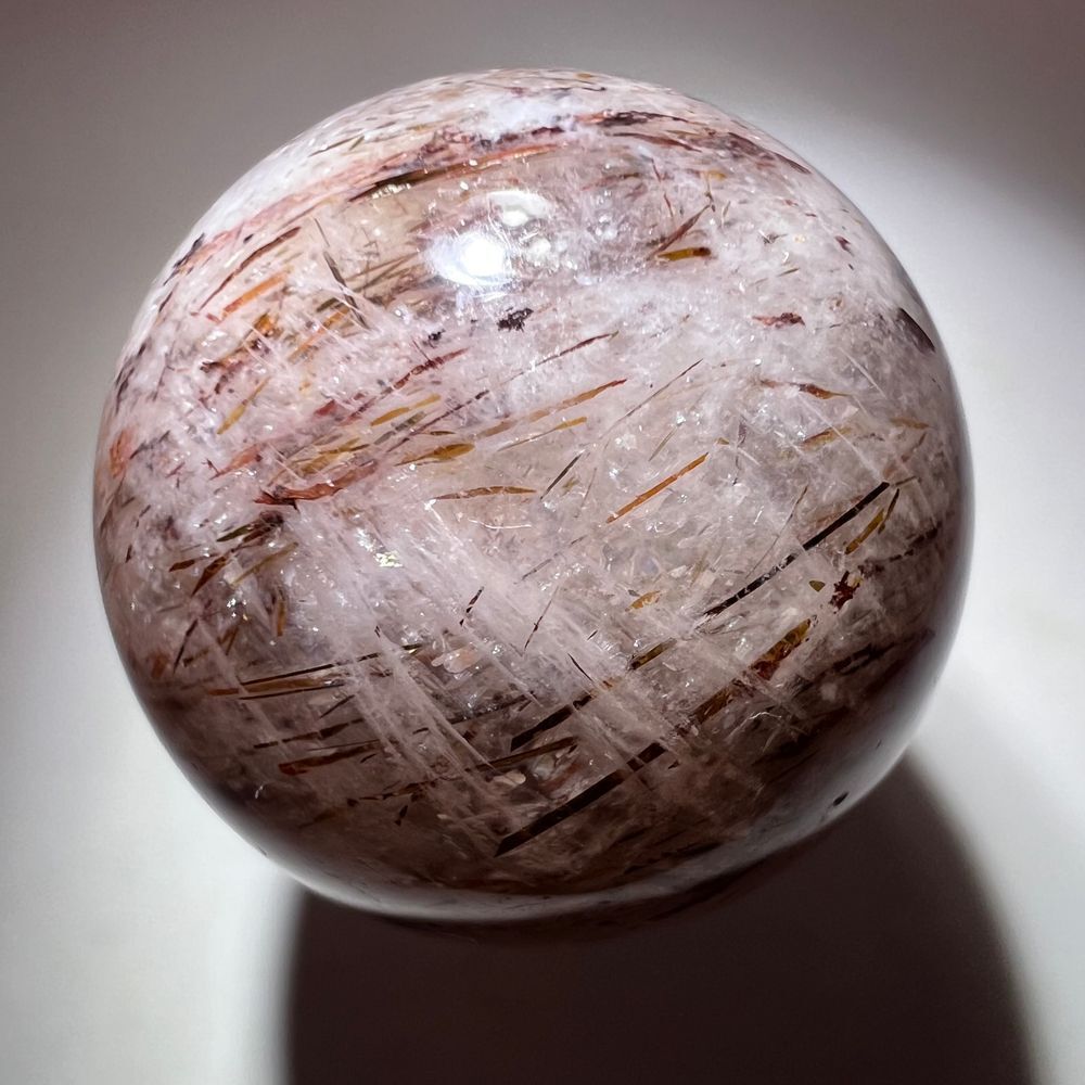 Golden Rutilated Quartz Marble Sphere - Picture 6 of 11